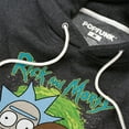 thumbnail image 2 of Rick And Morty Floating Heads Unisex Adult Slim Fit Pull-Over Heather Hoodie, Charcoal, Large, 2 of 5
