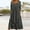 Dark Gray, variant on Efsteb Fall Dresses for Women Solid Color Fashion 3/4 Sleeve Dress Crewneck Three Quarter Sleeve Backless Lace Patchwork Evening Long Dress Loose Casual Dresses Brown S