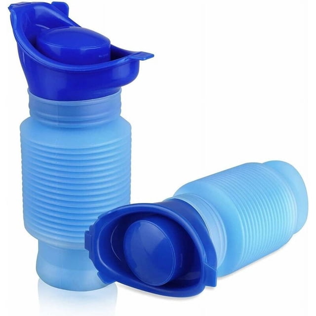 2 Piezas De Urinario Portátil De Emergencia Urinarios Retráctiles Masculinos Y Femeninos Botella De Orina Para Adultos Olla De Viaje Para Emergencias En Auto Olla De Orina Pequeña Inodoro Para Acampa