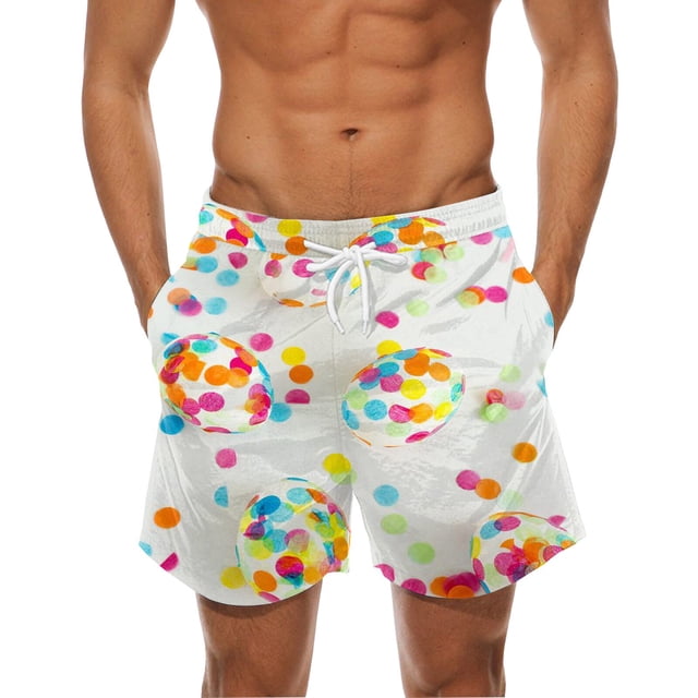 Aayomet Shorts de Bain pour Hommes avec Poche, Boucle, Col à Revers (Rose Vif, TTG)