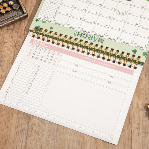 Cadancy Desk Calendar Monthly Planner 2027-2028 Large Desktop Agenda with To-Do List Notes Section for Office School Home Organization Academic Year Planning Spiral Bound Thick Paper