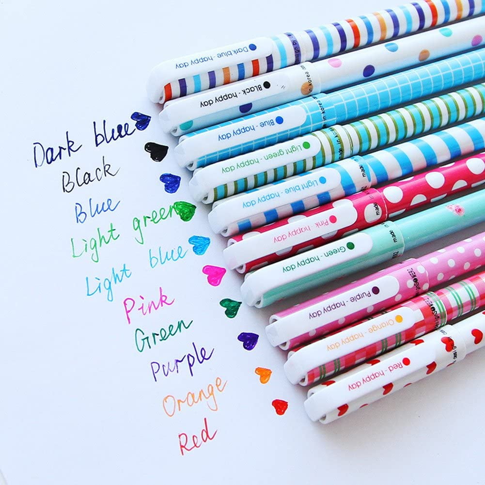 10 Pcs/Color Cute Unicorn Flamingo Gel Supplies School Gift Pens Ballpoint Ink 