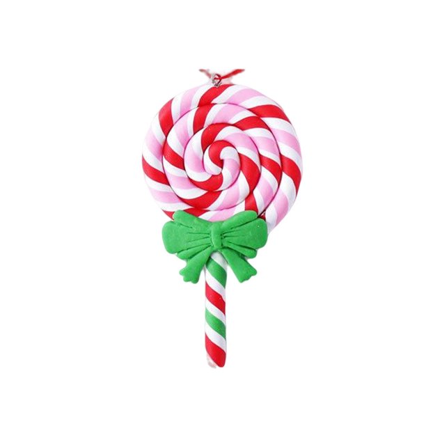 Cateissary Adorno de mesa, dulce regalo, mano de obra, colgante de pared, suministros para festivales del día de Navidad, artesanía de arcilla, caramelo rosa