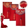 thumbnail image 2 of Red Envelope Chinese Traditional Double Happiness Red Pocket Lucky Money Hong Card Luc Accessories, Envelope Bao for Wedding, 2 of 10