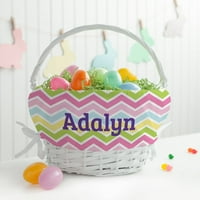 Personalized Girls' Easter Basket - Chevron Liner