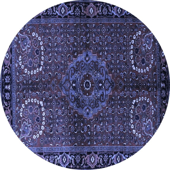 Ahgly Company Indoor Round Persian Blue Traditional Area Rugs, 4' Round