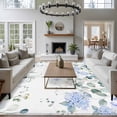 thumbnail image 4 of Eucalyptus Flower Large Area Rugs for Bedroom Living Room, Soft Non Slip Carpet Bedside Rug, Sage Green Leaf Blue Floral Watercolor Rectangular Floor Cover Kitchen Accent Rug 6'x9' for Office, 4 of 9