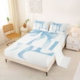 thumbnail image 2 of Erosebridal Blue Bowknot Full Size Sheets for Girls, Monogrammed L Bed Sheets, 4pcs, 1 Flat Sheet, 1 Fitted Sheet and 2 Pillowcases, 2 of 5