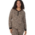 thumbnail image 5 of Aria Women’s Cozy Jersey Henley Pullover and Jogger 2pc Sleepwear Set, Sizes XS-4X, 5 of 7