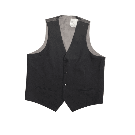 Alfani Mens Slim fit Button-Up Vest Large Black Solid