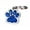 Blue, variant on FAMTKT Personalised Engraved Glitter Paw Print Tag Dog Pet ID Tags Reflective