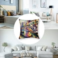 thumbnail image 5 of nygtbtfer Decorative Throw Pillow Cover Gondola Style Venice Italy Artwork Italian Holiday Pictorial Famous Painting Vintage Travel City Pillow Cover Pillow Case for Couch Bed Car Sofa White, 5 of 7