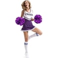 thumbnail image 4 of LAICAIW 2 Pcs Pompons Violets Cheerleading avec Poignée Baton pour Filles Esprit d'Équipe Sports Danse Cheering, 4 of 6