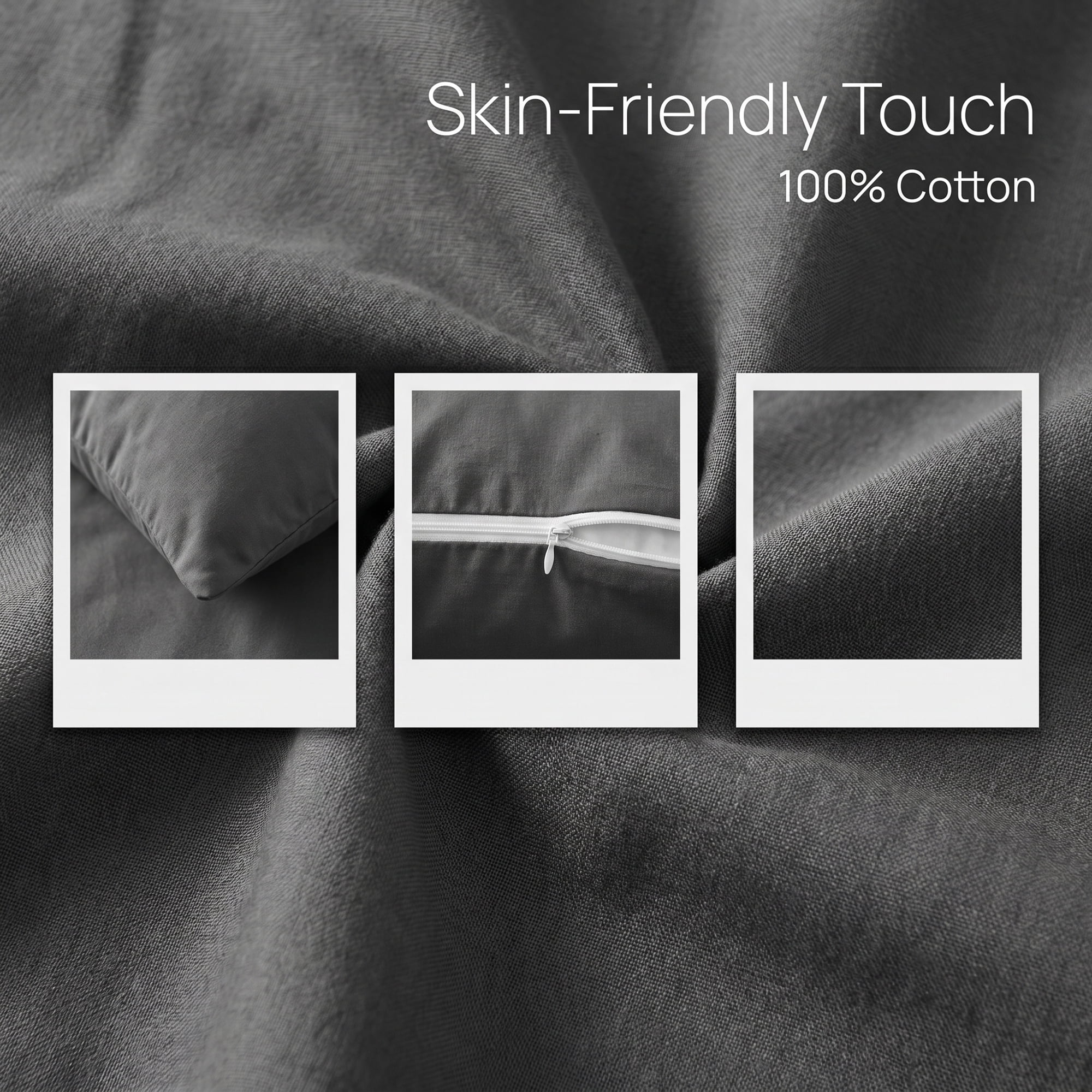 Unique Bargains Standard-size Zippered Pillow Protector Waterproof Polyester Dark Gray