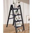 thumbnail image 6 of BOWEITI 4 Step Ladder, Steel Folding Step Stool with Wide Anti-Slip Pedal, Portable Lightweight Multi-Use Stepladder 330lbs (Black), 6 of 9