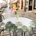 thumbnail image 3 of Pine Tree Forest Elastic Fitted Round Table Cover Forest Green Waterproof Outdoor Tablecloth for Holiday Party, Picnic, Patio & Dining Fits Tables Up to 55"-60", 3 of 8