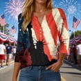 thumbnail image 2 of GEWSEY 4Th of July Shirts Women 3/4 Sleeve Crewneck Cute Shirts Casual Print T Shirt (Watermelon Red, XXL), 2 of 8