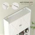 thumbnail image 6 of HOMCOM Over the Toilet Storage Cabinet, Farmhouse Above Toilet Bathroom Organizer with Barn Doors, Adjustable Shelf, Toilet Paper Holder, White, 6 of 9