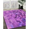 thumbnail image 2 of Ahgly Company Indoor Round Patterned Bright Neon Pink Purple Area Rugs, 7' Round, 2 of 6
