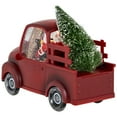 thumbnail image 5 of Northlight LED Lighted Santa in Red Retro Truck with Christmas Tree Snow Globe - 9", 5 of 8