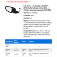 thumbnail image 2 of Left Mirror - Compatible with 2017 - 2018 Kia Forte Sedan 4-Door 2.0L 4-Cylinder Naturally Aspirated DOHC GAS, 2 of 2
