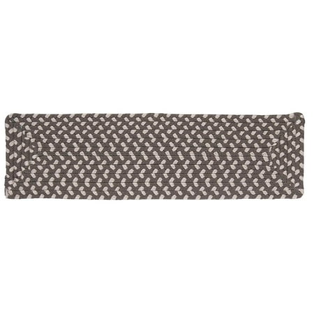 Colonial Mills Set of 13 Solid Gray Handmade Braided Stair Tread Rug 28"