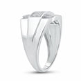 thumbnail image 2 of Divine Creation 1.30 Ct Round Cut White Diamond Wedding Engagement Cluster Pinky Ring 14K White Gold Plated 925 Sterling Silver For Men's -4.5, 2 of 3