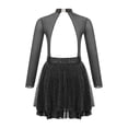 thumbnail image 4 of Alvivi Girls Shiny Diamond Hollow Back Figure Ice Skating Dress Long Sleeve Mesh Splice Ballet Dresses Black 6, 4 of 7