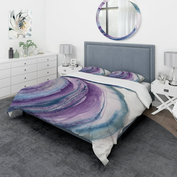 Designart 'Watercolor Geode I' Geometric Duvet Cover Set