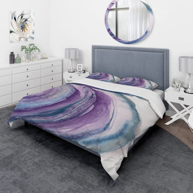 Designart 'Watercolor Geode I' Geometric Bedding Set - Duvet Cover & Shams