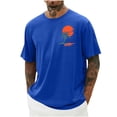 thumbnail image 3 of Fengqque Mens Short Sleeve T-Shirts Casual Graphic Printed Tee Tops Crewneck Summer Beach Hawaiian Vintage Shirt Blue-A M(M), 3 of 5