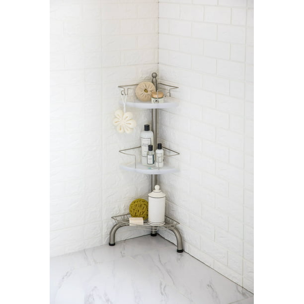 Home Zone 3 Shelf Adjustable Shower, Best Floor To Ceiling Shower Caddy