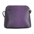 thumbnail image 4 of Deluxity Ostrich Lightweight Dome Crossbody Lady Bag Bow Tassel-Purple, 4 of 6