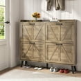 thumbnail image 6 of YouTrend Shoe Storage Cabinet with 4 Flip Drawers, Farmhouse Shoe Organizer for Entryway, Burlywood, 6 of 11