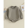 thumbnail image 2 of Bagilaanoe Newborn Baby Girl Boys Oversized Romper Sweatshirt Long Sleeve Bodysuits 3M 6M 9M 12M 18M Infant Casual Tee Tops, 2 of 9
