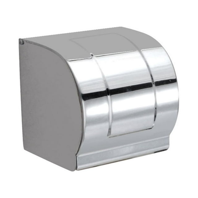 Billuyoard Caja de papel de rollo de acero inoxidable resistente al óxido de plata e impermeable Caja de papel de rollo impermeable Juegos de accesorios de baño