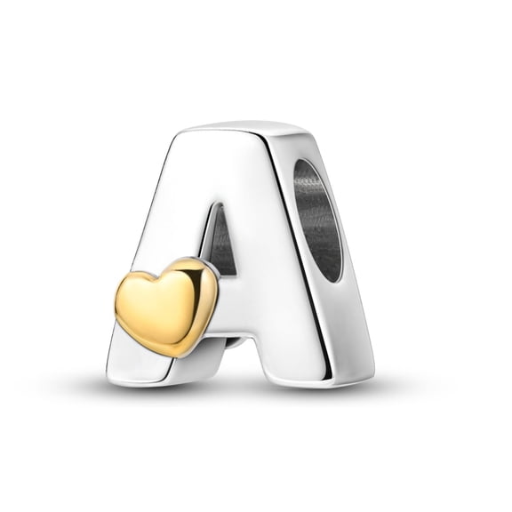 MULA 925 Sterling Silver Alphabet Initial Letter Charms Heart for Women Gift Jewelry Making