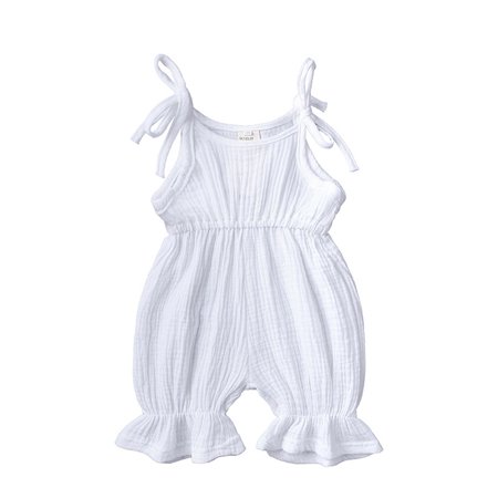 

THE WILD Summer Baby Jumpsuit Solid Color Bowknot Cute Baby Romper Climbing Clothes