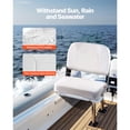 thumbnail image 3 of Boat Seat, Low Backrest, Folding Fishing Boat Seat with Thickened Sponge Cushion & Waterproof PVC Leather, Aluminum Alloy Hinges, Flip Up Boat Seat for Fishing Boats, Yachts, Ships, White, 3 of 10