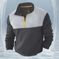 thumbnail image 2 of XIAOCHA Mens Sweatshirts Color Block Half Zip Pullover Stand Up Collar Trendy Sweater Loose Long Sleeves Casual Versatile Sport Sweatshirt, 2 of 4