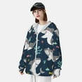thumbnail image 4 of Logiee Friendly Smiling Sharks Print Men's Women Light Jacket Full Zip Sun Protection Hoodie Long Sleeve Sun Shirts for Men Hiking Fishing Zip Pockets-Small, 4 of 8