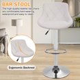 thumbnail image 4 of YRLLENSDAN Counter Height Bar Stools with Back Sets of 2, Armless Barstools 2 Set Adjustable Height Kitchen Bar Chairs Set of 2 Swivel Bar Stools for Kitchen Home, White, 4 of 7