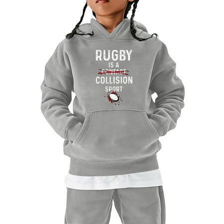 

American Football Fans Teen Sweatshirt Vintage Rugby Player Sports Retro Kids Boys Girls Rugby Pullover Hoodie Baby Boy Halloween Costumes Newborn Fall Clothes Christmas Clothes For Kids