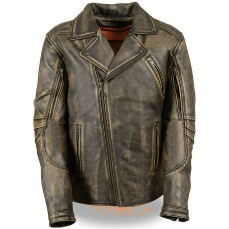 Garter Stitch Jacket - Milwaukee Mens Triple Stitch Beltless Biker Jacket Brown