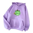 thumbnail image 2 of jjayotai Women's Hoodies, Fashion Casual Long Sleeve Printed Hooded Pocket Sweatshirt Solid Tops Blouse, 2 of 3
