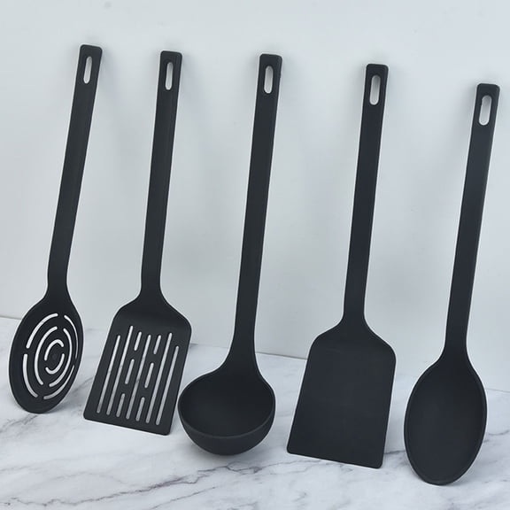 OUNONA Black Nylon Kitchen Cooking Utensil Set - , Practical 1 Set for Everyday Home Cooking
