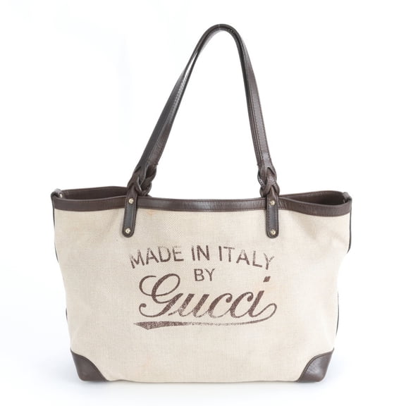 Pre-Owned Gucci Craft 247209 Leather Canvas Tote Bag Shoulder Handbag Women's