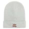 thumbnail image 5 of Wine and Cheese Embroidered 12 Inch Long Knitted Beanie - White OSFM, 5 of 5