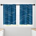 thumbnail image 5 of Summer Sea Aqua Ocean Kitchen Curtains, Mountain Stripe Blue Short Window Curtains Set of 2, Window Treatment Tier Curtains for Kitchen Over Sink Bathroom Dining Room Decor (26x36 Inch), 5 of 5