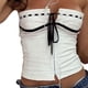 thumbnail image 1 of Top de tubo para mujer, corte ajustado, plisado, jacquard, con cordones, sin mangas, sin tirantes, para fiesta, bar, citas, blanco L, 1 of 8